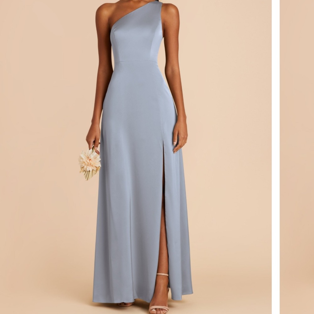 Birdy Grey Bridesmaid Dress - Dusty Blue Matte Satin